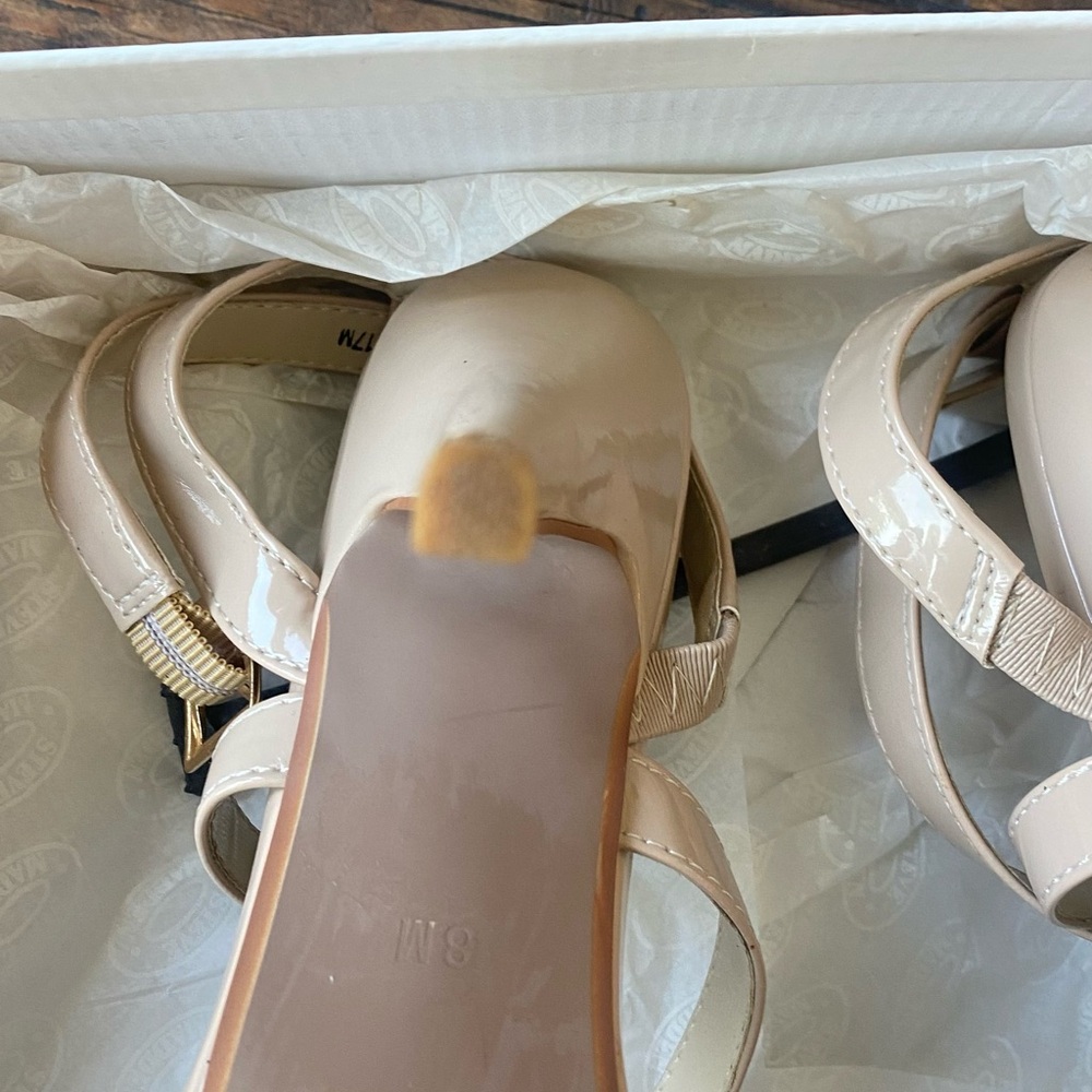 Touch Ups Patent Strappy Nude Platform Heels - Picture 10 of 11